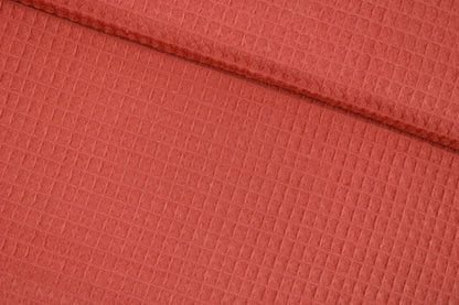 Waffelpique Nelson in uni Terracotta quer