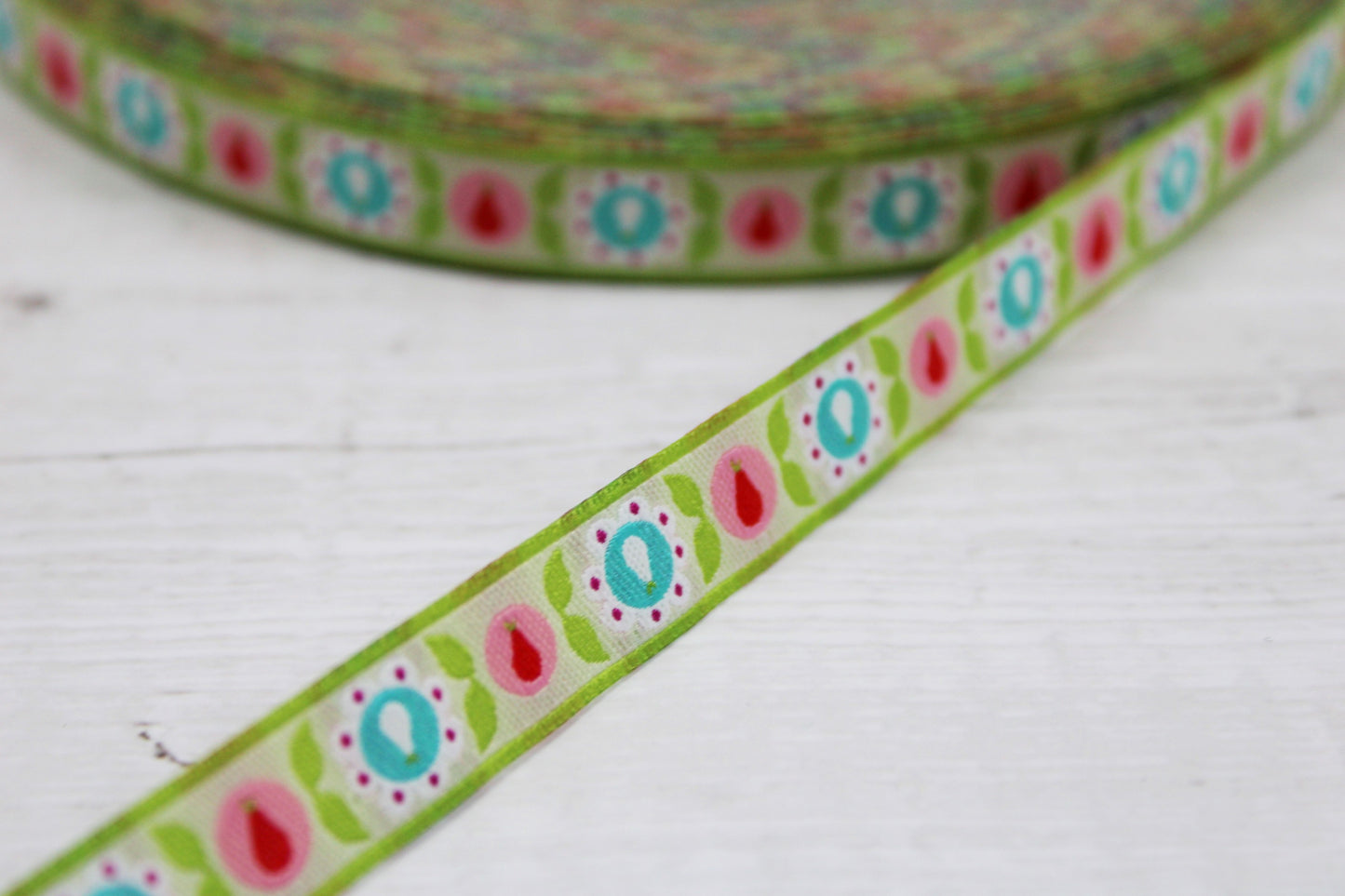 Webband Yummy Pear Birnen - hellgrün