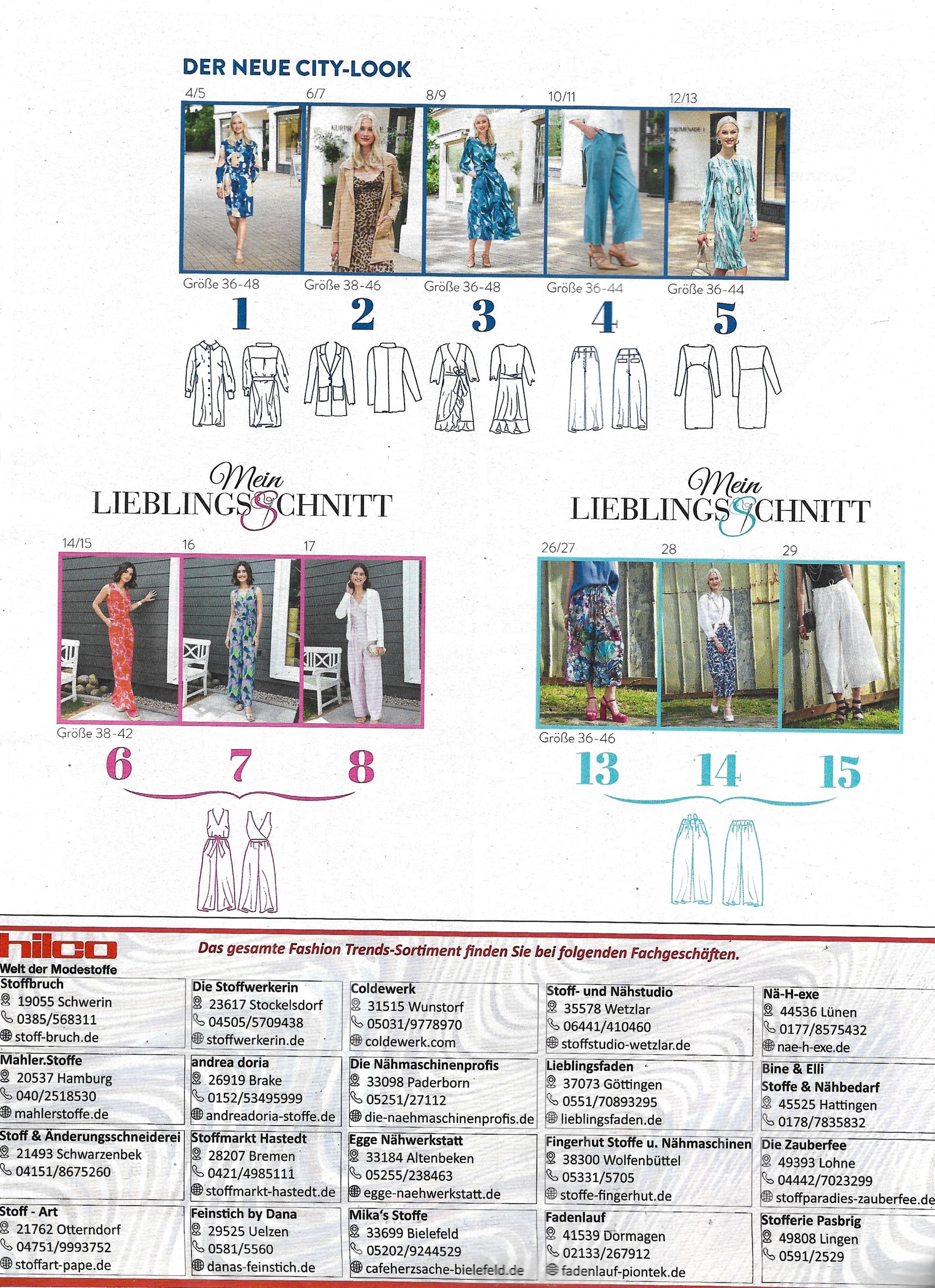 Zeitschrift Fashion Trends by Hilco FS25 Modellübersicht 1
